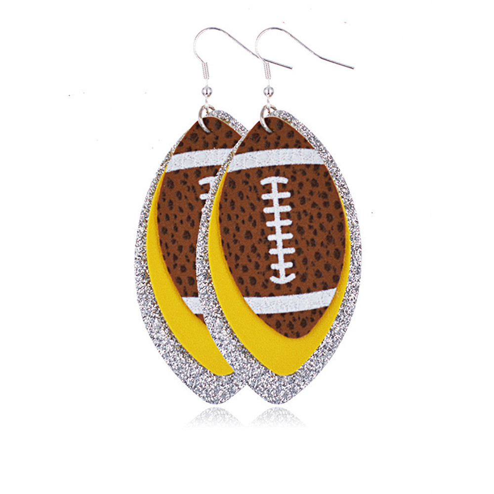 Football Lover Multi Layer Glitter Earrings