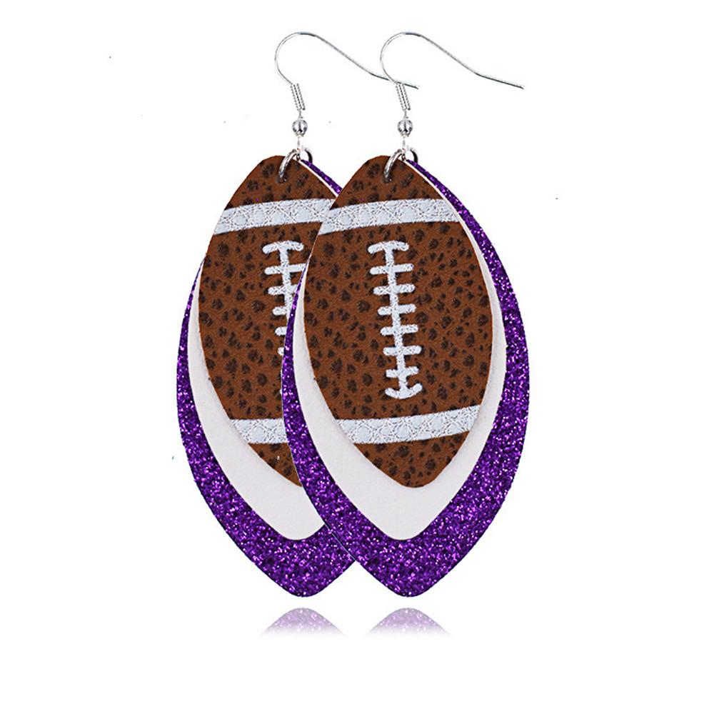 Football Lover Multi Layer Glitter Earrings