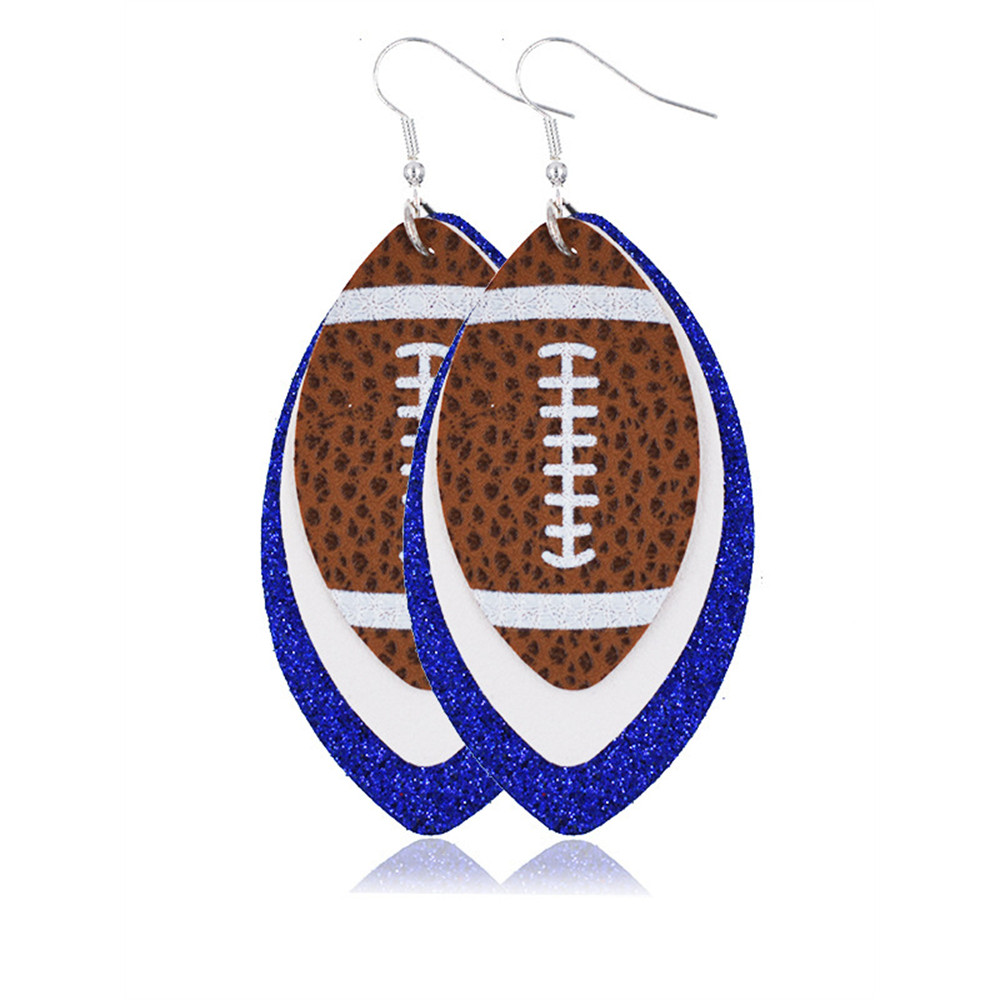 Football Lover Multi Layer Glitter Earrings