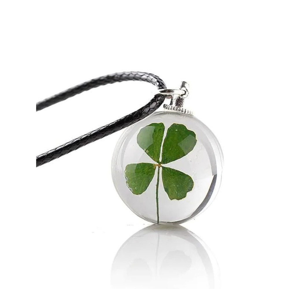 Four Leaf Clover&Timeless Flower&Dandelion Handmade Necklace