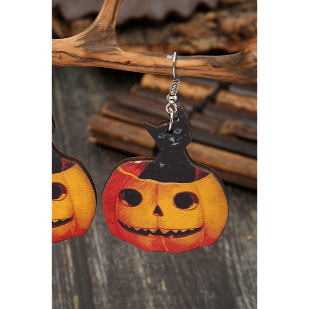 Fun Pumpkin Cat Earrings
