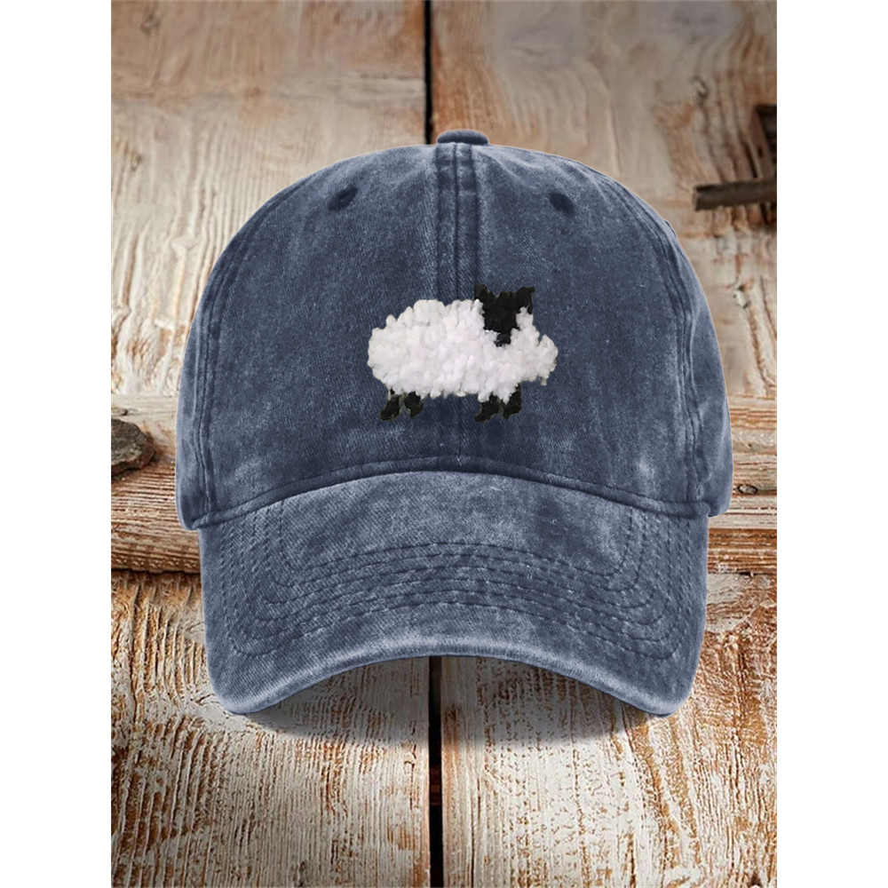 Fuzzy Sheep Fleece Patch Washed cap