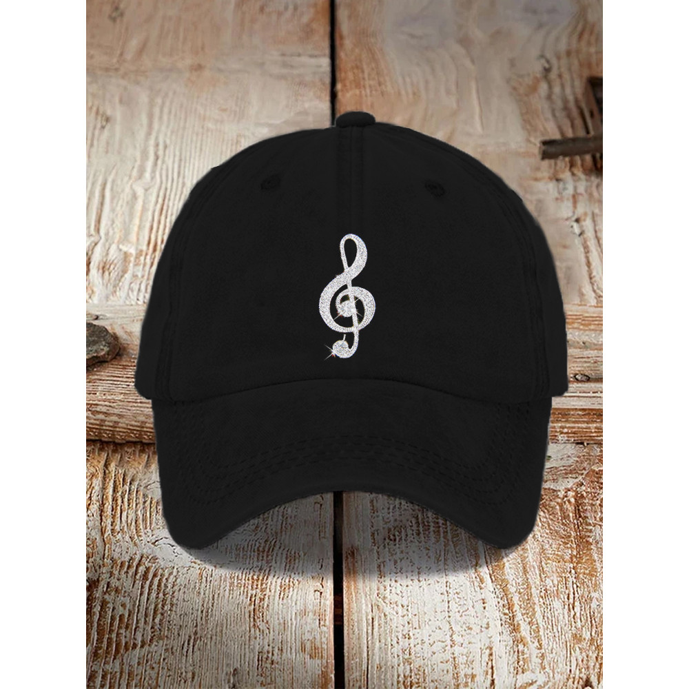 Glitter Treble Clef Music Lover Essential Cap