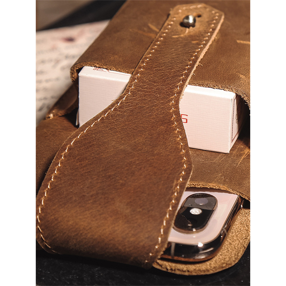 Handmade Crazy Horse Leather Utility Belt Waist Bag