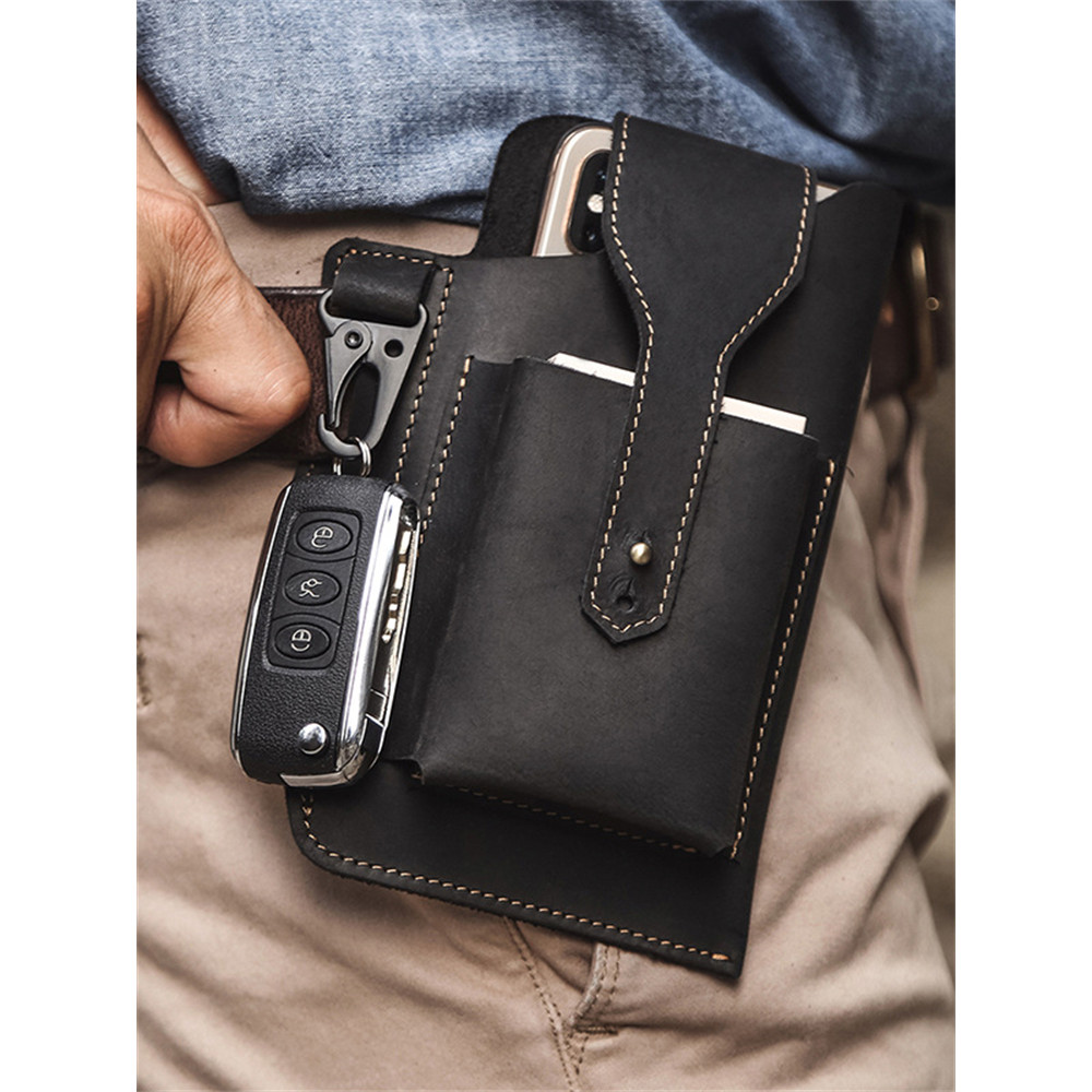 Handmade Crazy Horse Leather Utility Belt Waist Bag