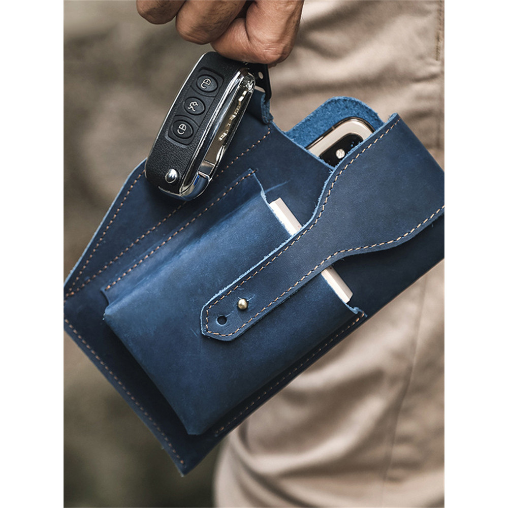 Handmade Crazy Horse Leather Utility Belt Waist Bag