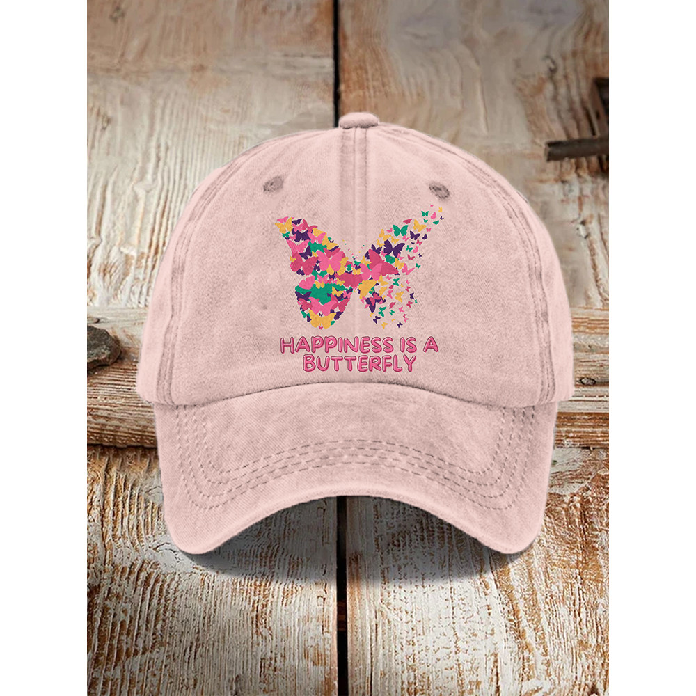 Happiness Is A Butterfly Washed Cap