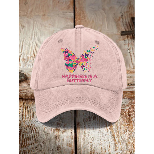 Happiness Is A Butterfly Washed Cap