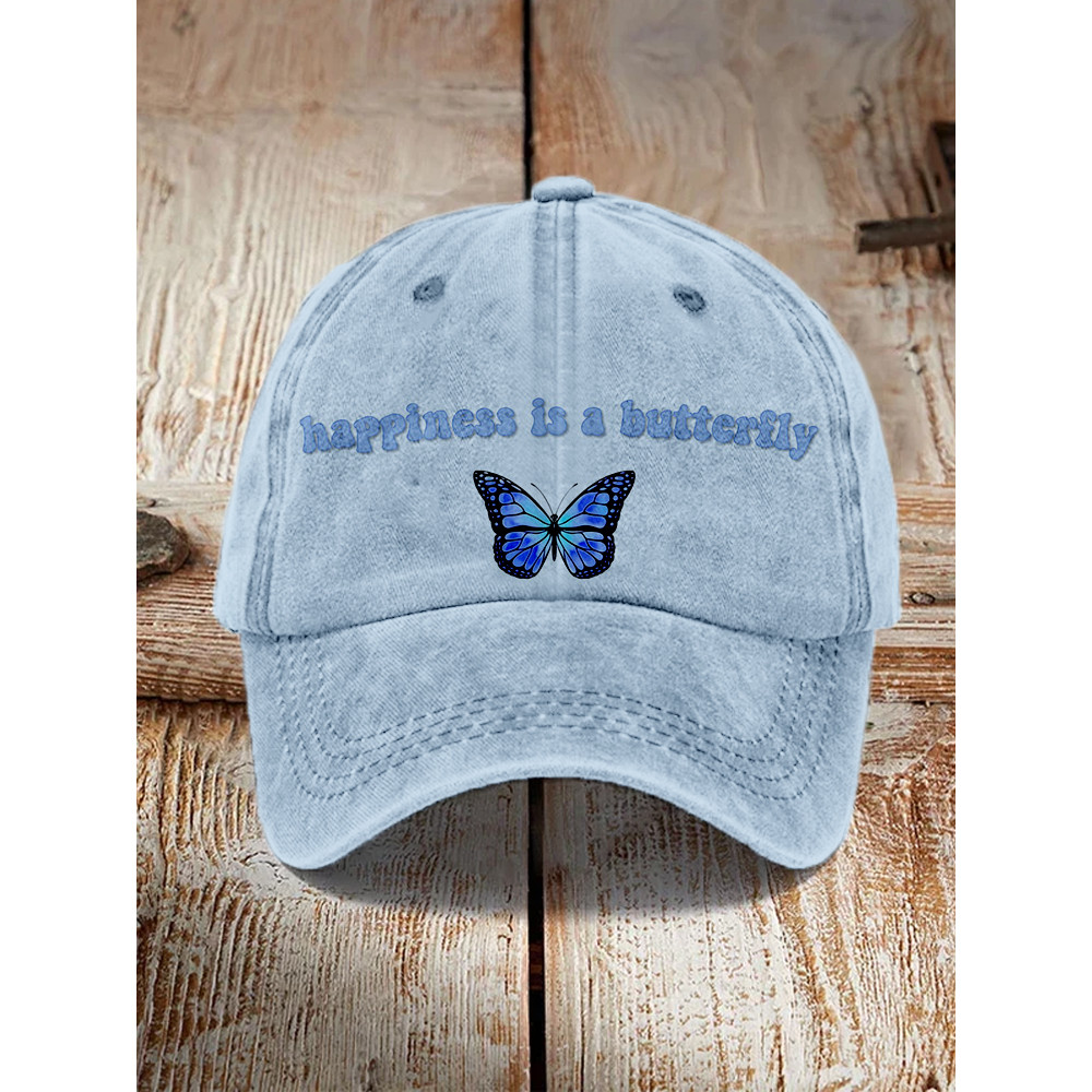 Happiness Is A Butterfly Washed Cap