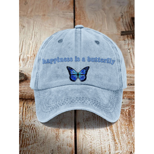 Happiness Is A Butterfly Washed Cap