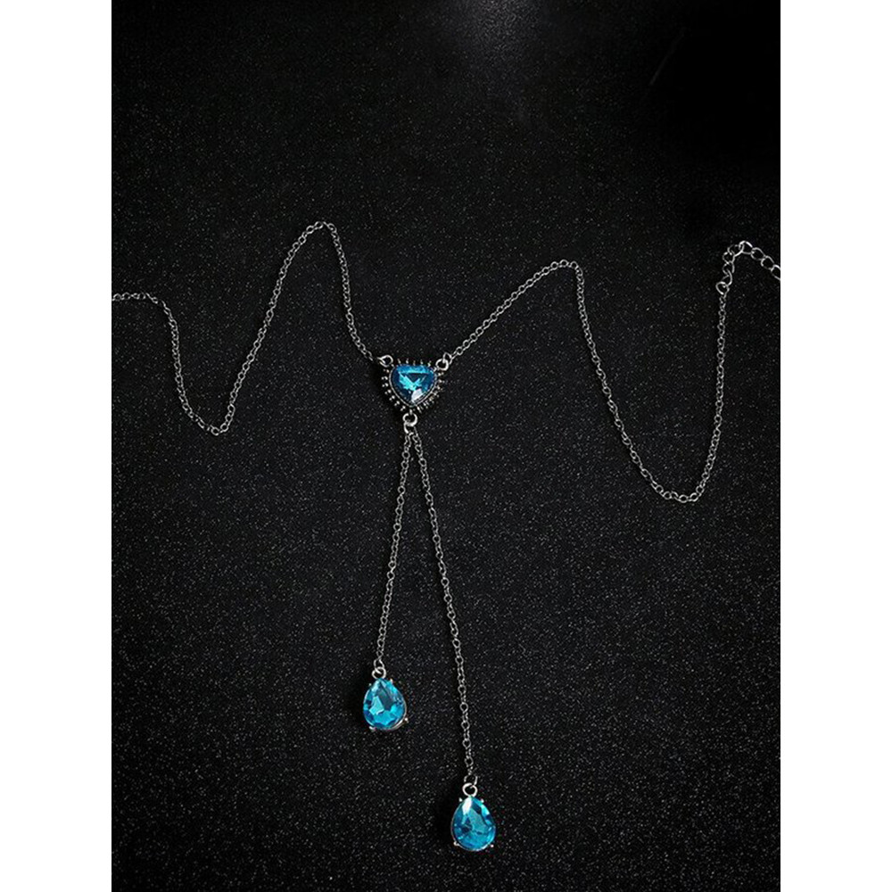 Heart Shaped Water Drop Gemstone Pendant Necklace