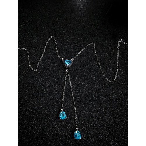 Heart Shaped Water Drop Gemstone Pendant Necklace