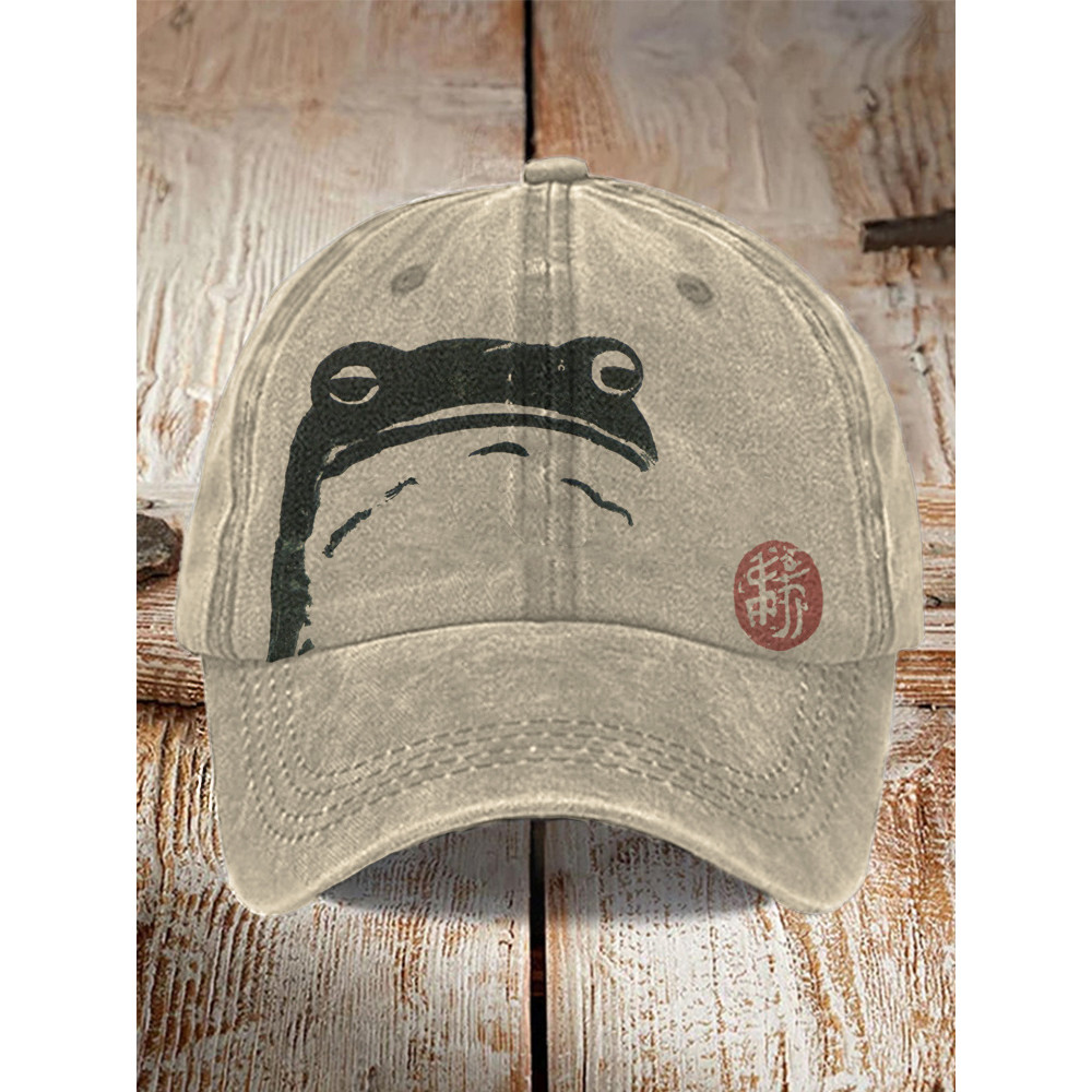 Japanese Art Frog Pattern Cap