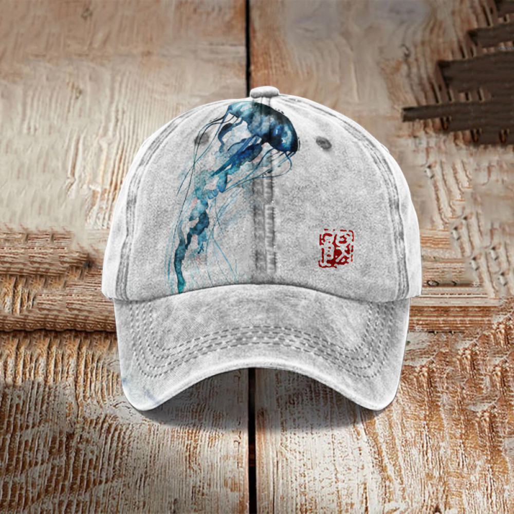 Japanese Art Jellyfish Pattern Baseball Cap