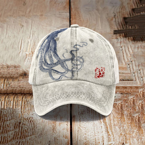Japanese Art Octopus Graphic Baseball Cap