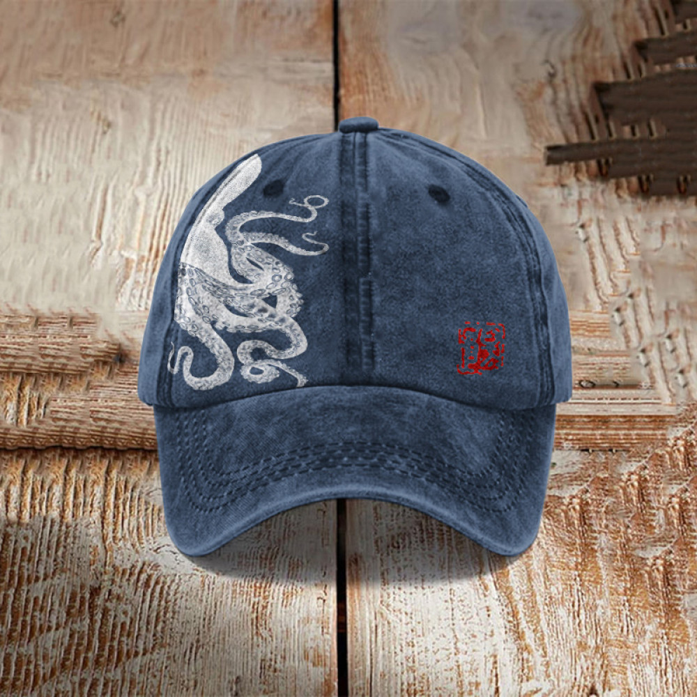 Japanese Art Octopus Pattern Baseball Cap