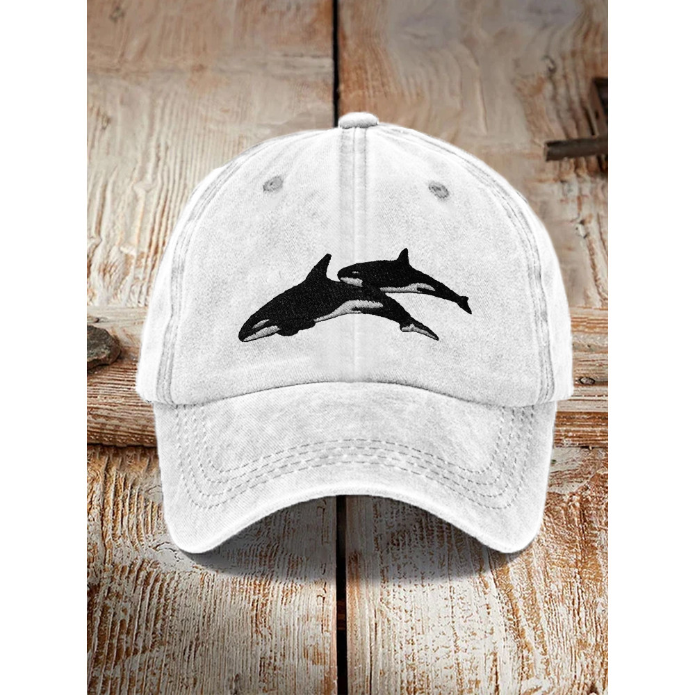 Killer Whale Embroidered Art Graphic Casual Cap