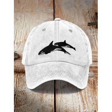 Killer Whale Embroidered Art Graphic Casual Cap