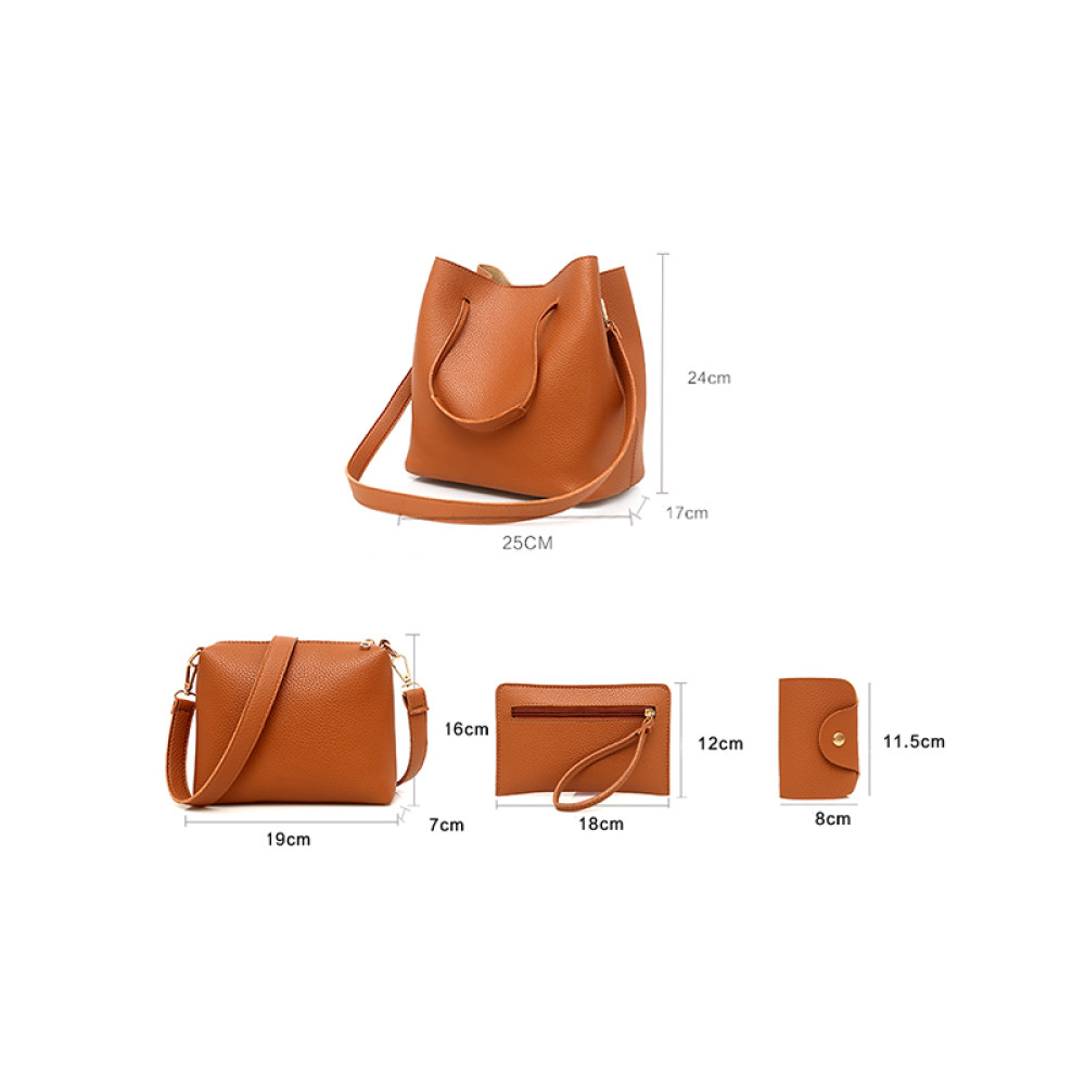 Large Handbag Shoulder Bag Purse 4 Pcs Set