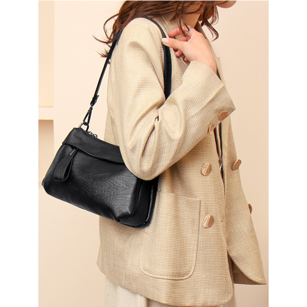 Large capacity Leather Small Square Shoulder Bag