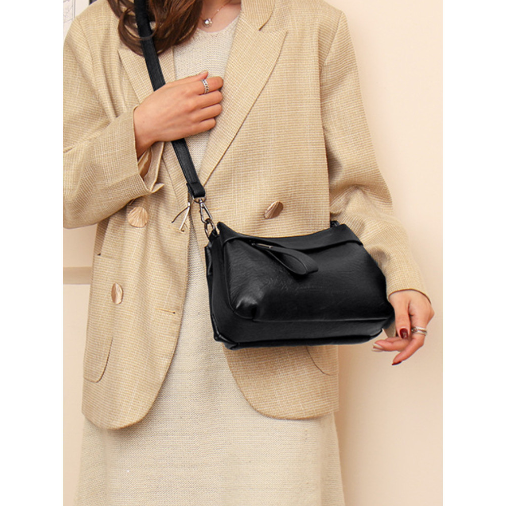 Large capacity Leather Small Square Shoulder Bag