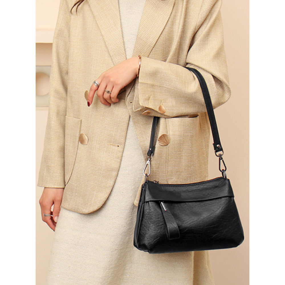 Large capacity Leather Small Square Shoulder Bag