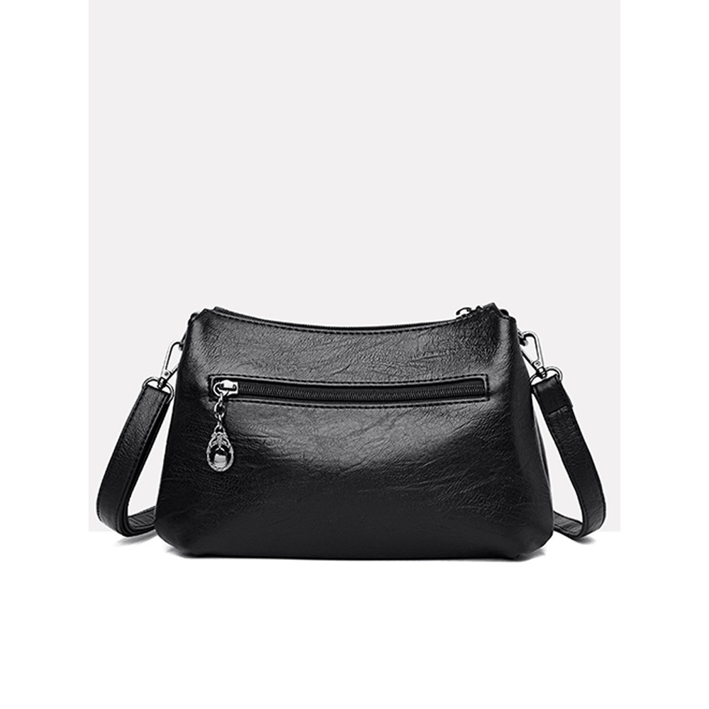 Large capacity Leather Small Square Shoulder Bag