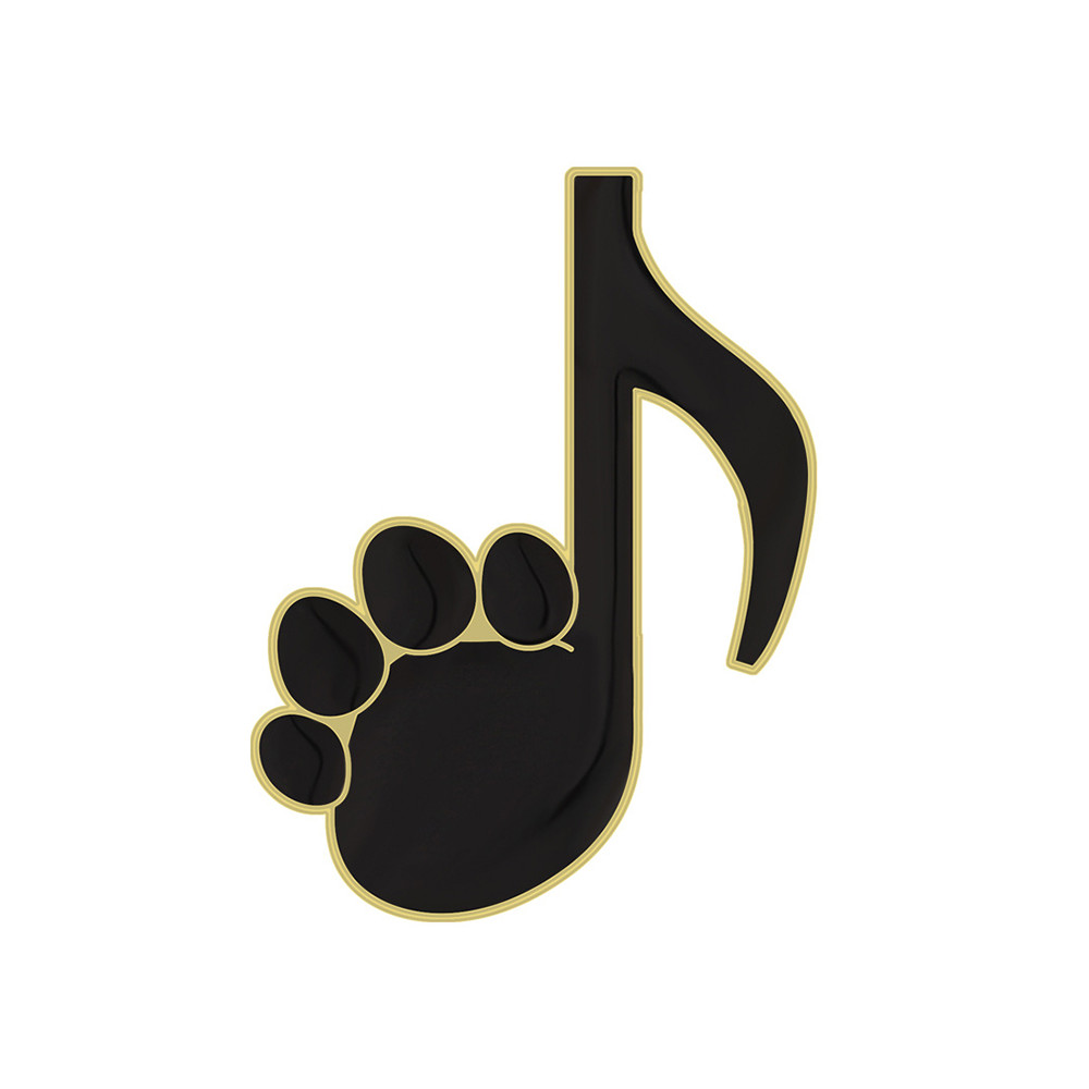 Lovely Black Cat Music Note Brooch