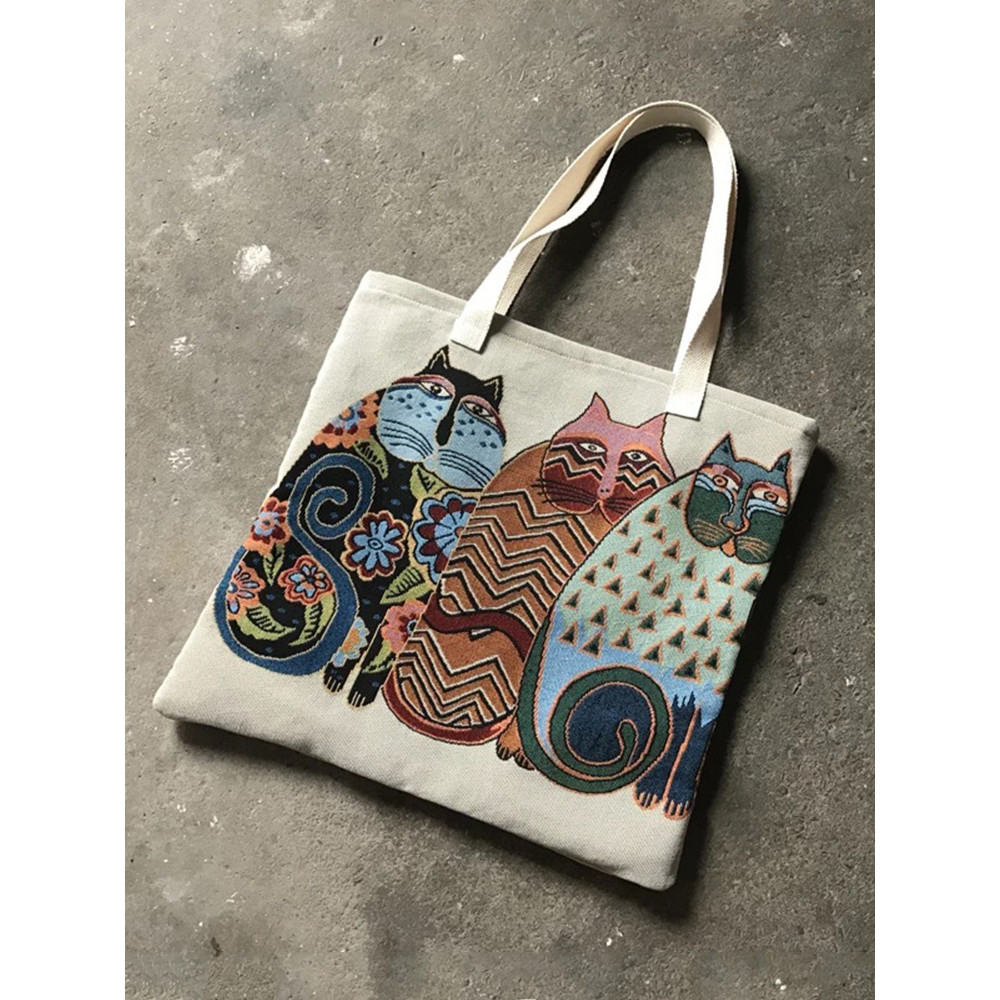 Lovely Cat Art Pattern Tote Bag