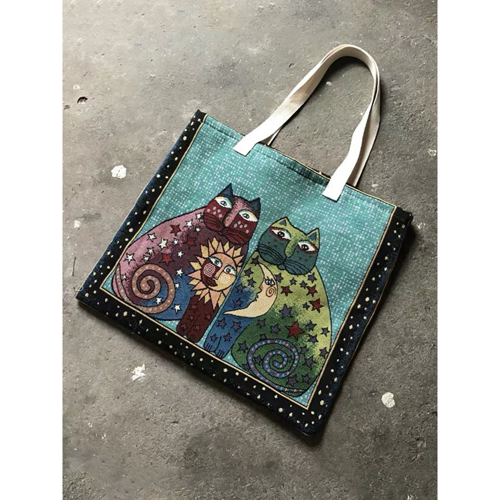 Lovely Cat Art Pattern Tote Bag