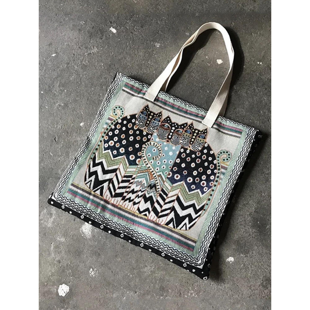 Lovely Cat Art Pattern Tote Bag