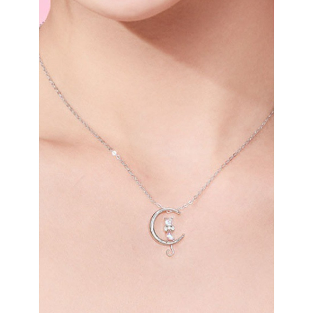 Lovely Cat On The Moon Necklace