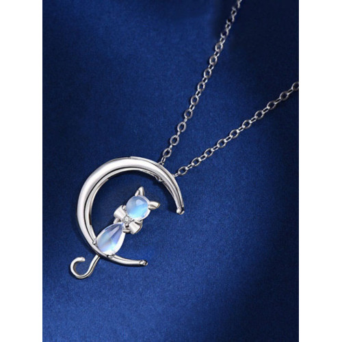 Lovely Cat On The Moon Necklace