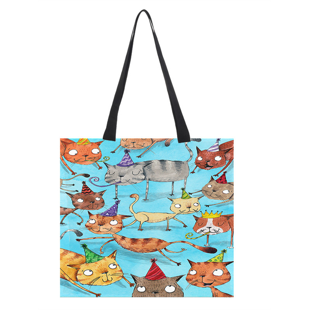 Lovely Cats Graphic Cloth Shoulder Bag