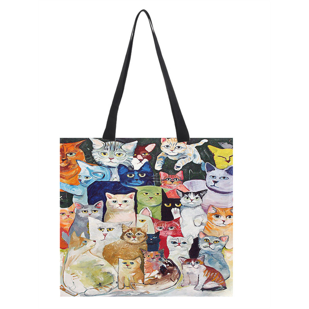 Lovely Cats Graphic Cloth Shoulder Bag