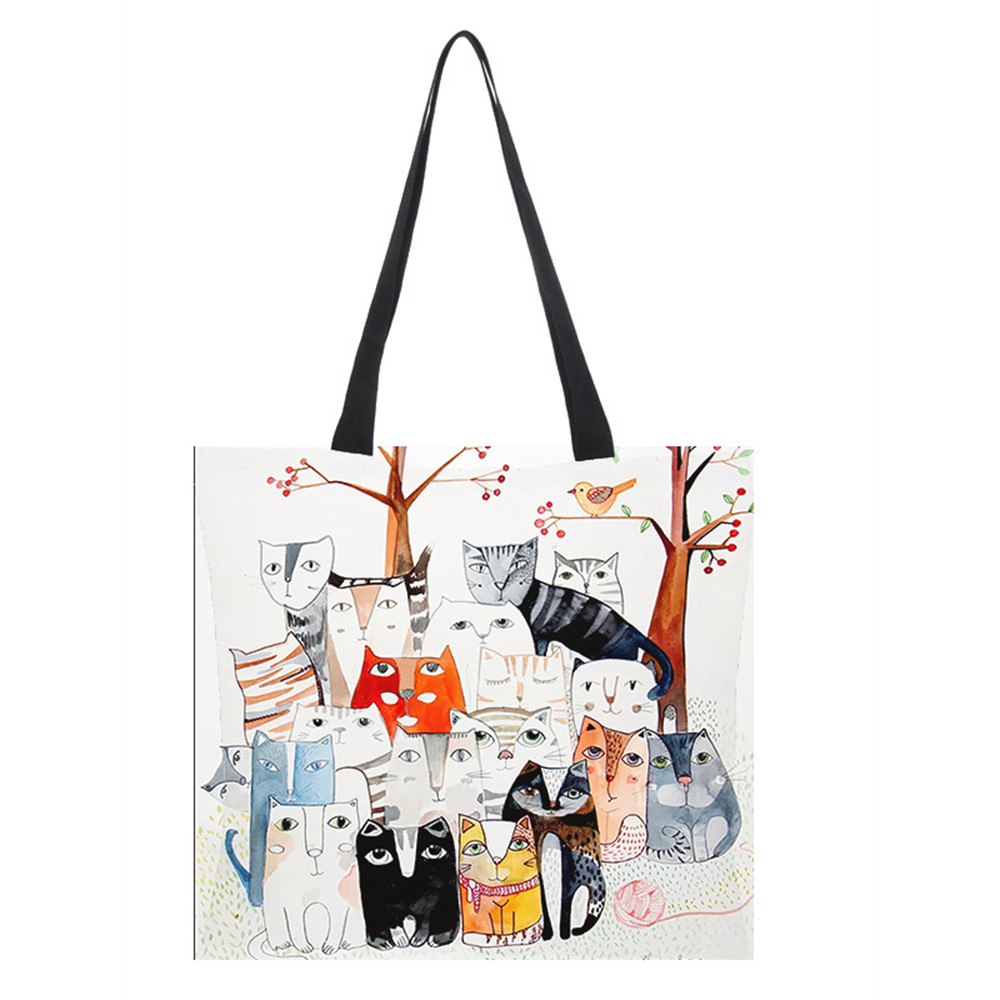Lovely Cats Graphic Cloth Shoulder Bag