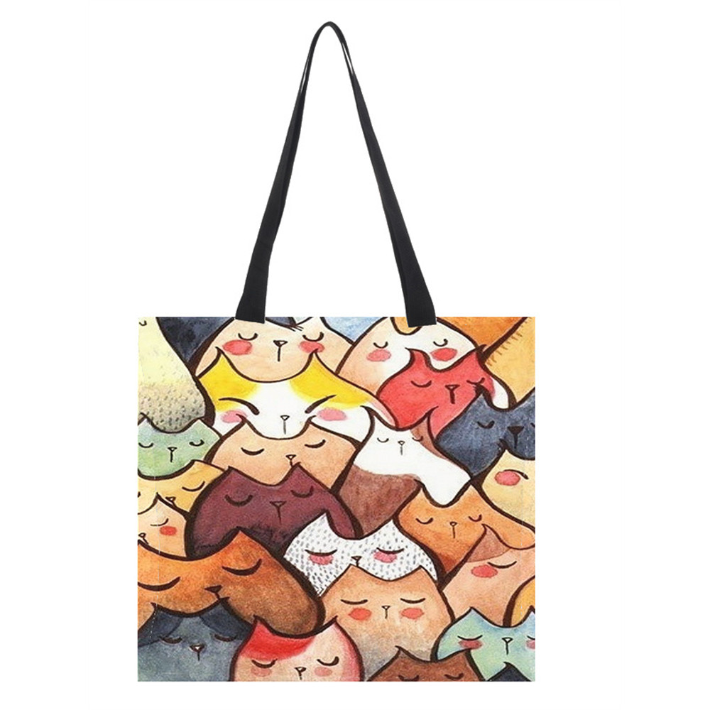 Lovely Cats Graphic Cloth Shoulder Bag