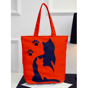 Lovely Cats & Paws Graphic Tote Bag