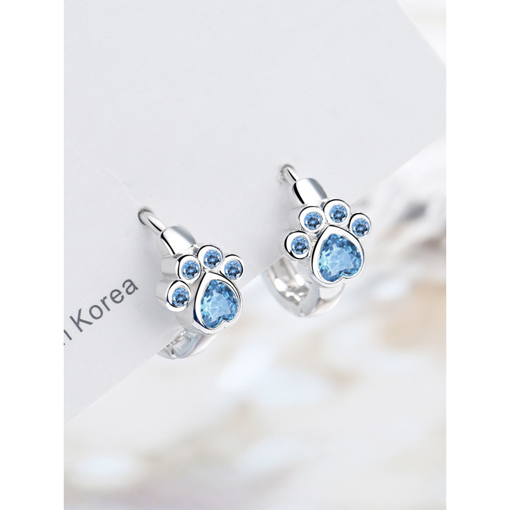 Lovely Pet Paw Silver Earrings