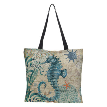Marine Element Print Blend Casual Shoulder Bag