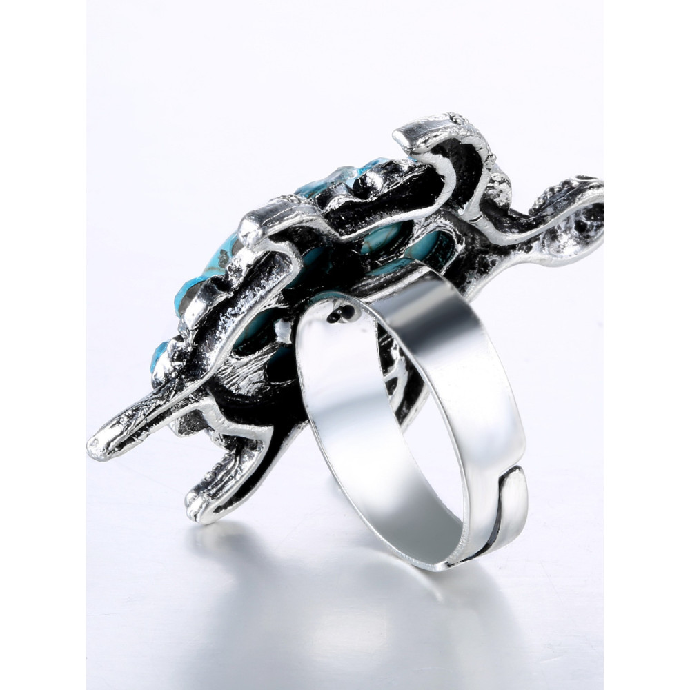 Marine Elements Vintage Turquoise Turtle Ring