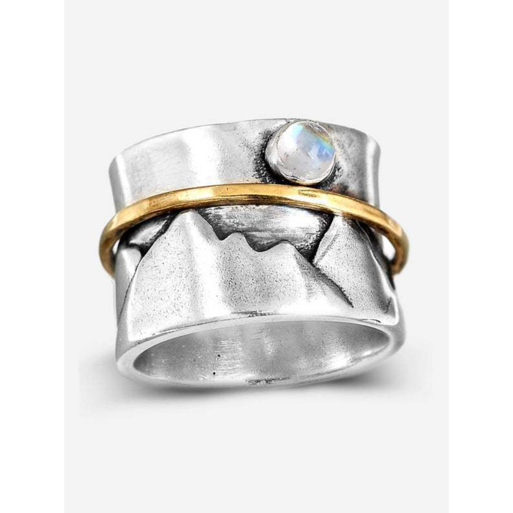 Mountains Inspired Moonstone Studded Ring