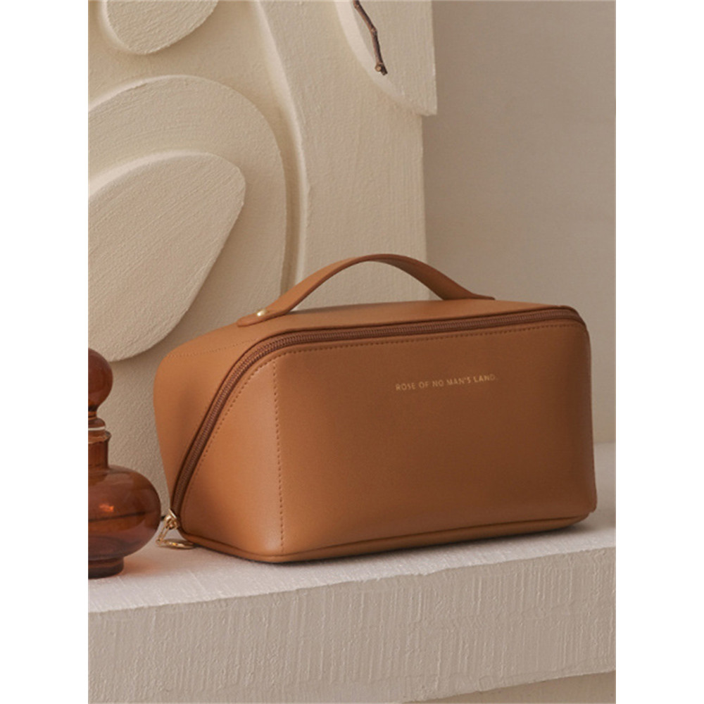 Multi Compartment Soft Leather Cosmetic Bag