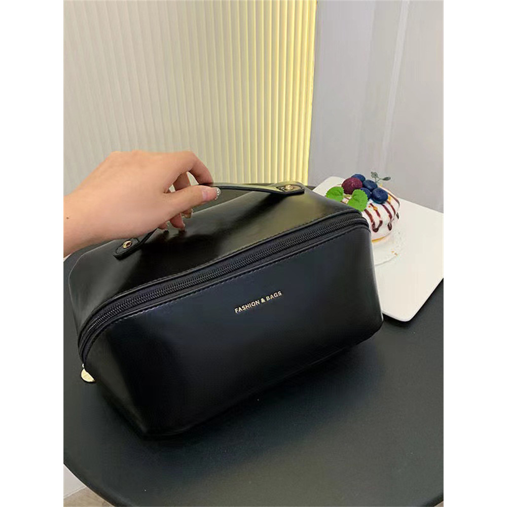 Multi Compartment Soft Leather Cosmetic Bag