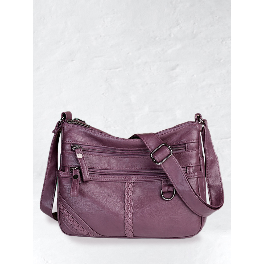 Multi Pockets Soft Leather Crossbody Bag