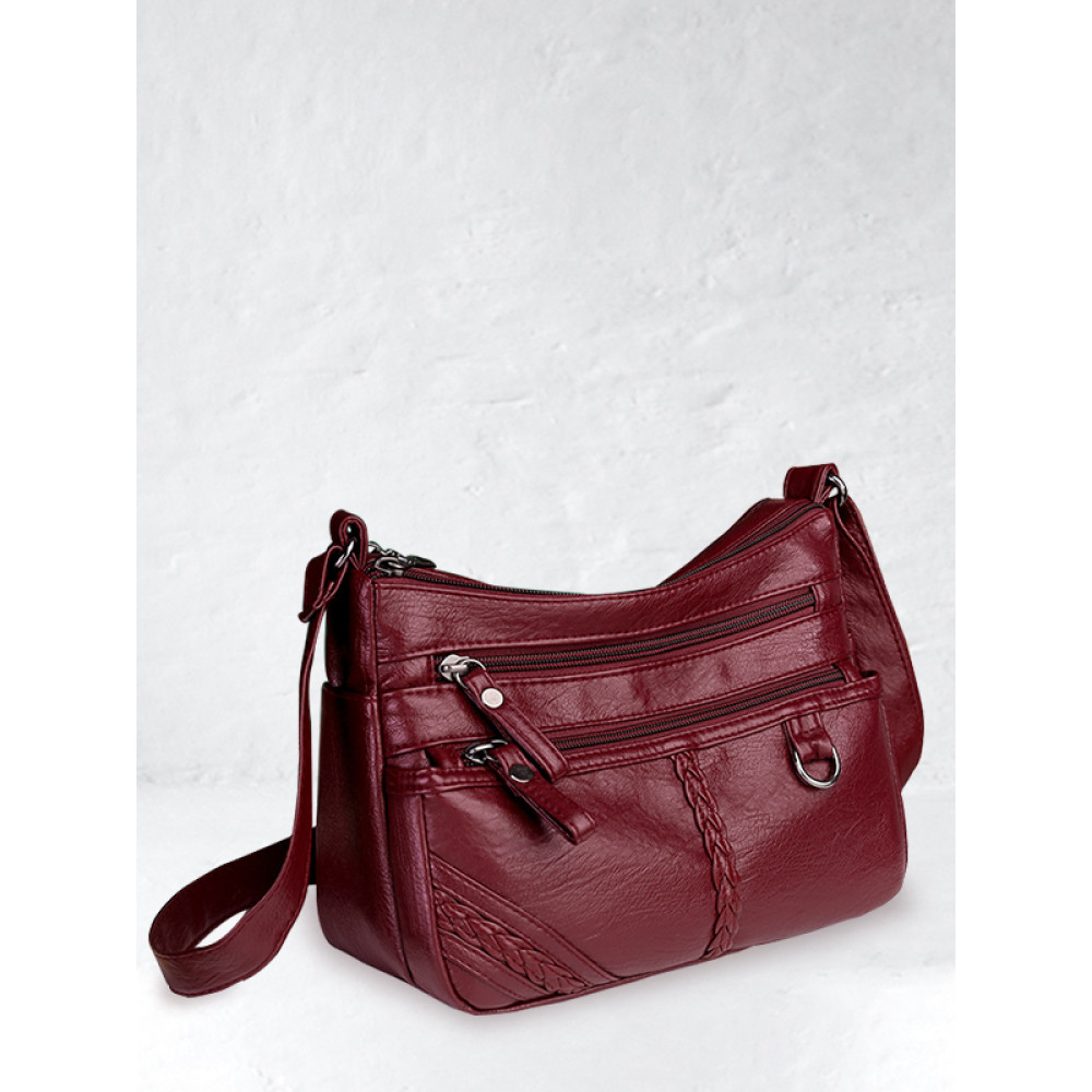 Multi Pockets Soft Leather Crossbody Bag