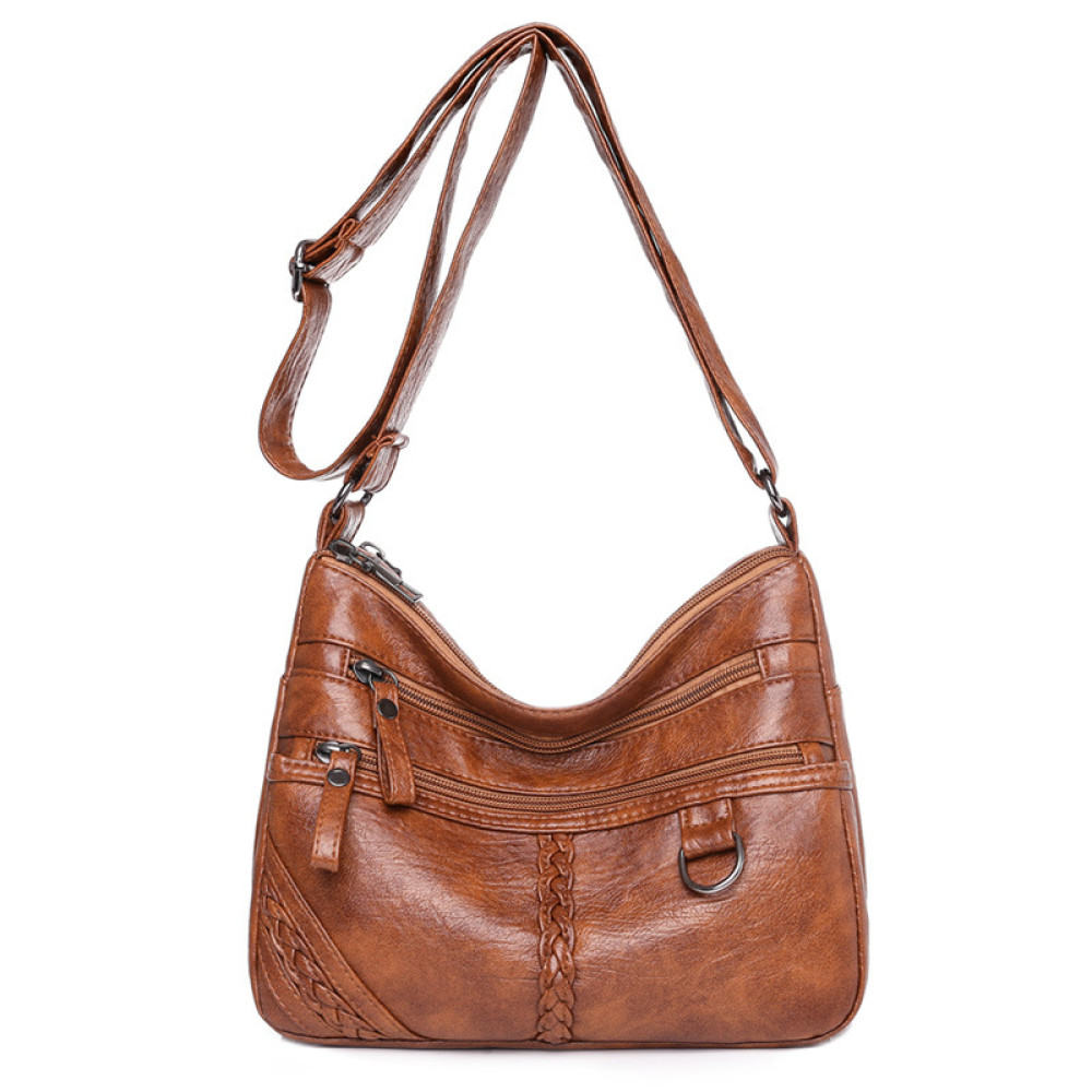 Multi Pockets Soft Leather Crossbody Bag