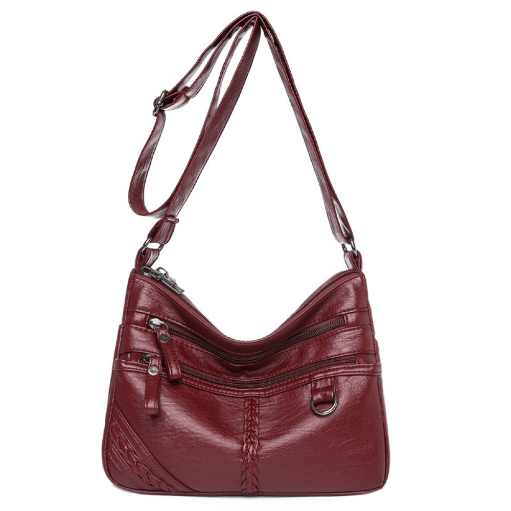Multi Pockets Soft Leather Crossbody Bag