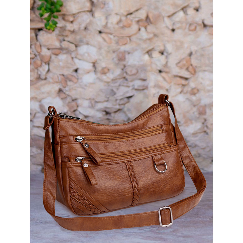 Multi Pockets Soft Leather Crossbody Bag