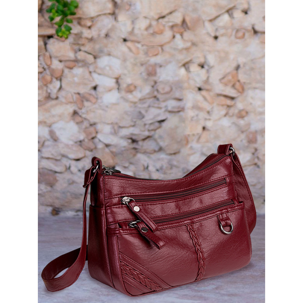 Multi Pockets Soft Leather Crossbody Bag